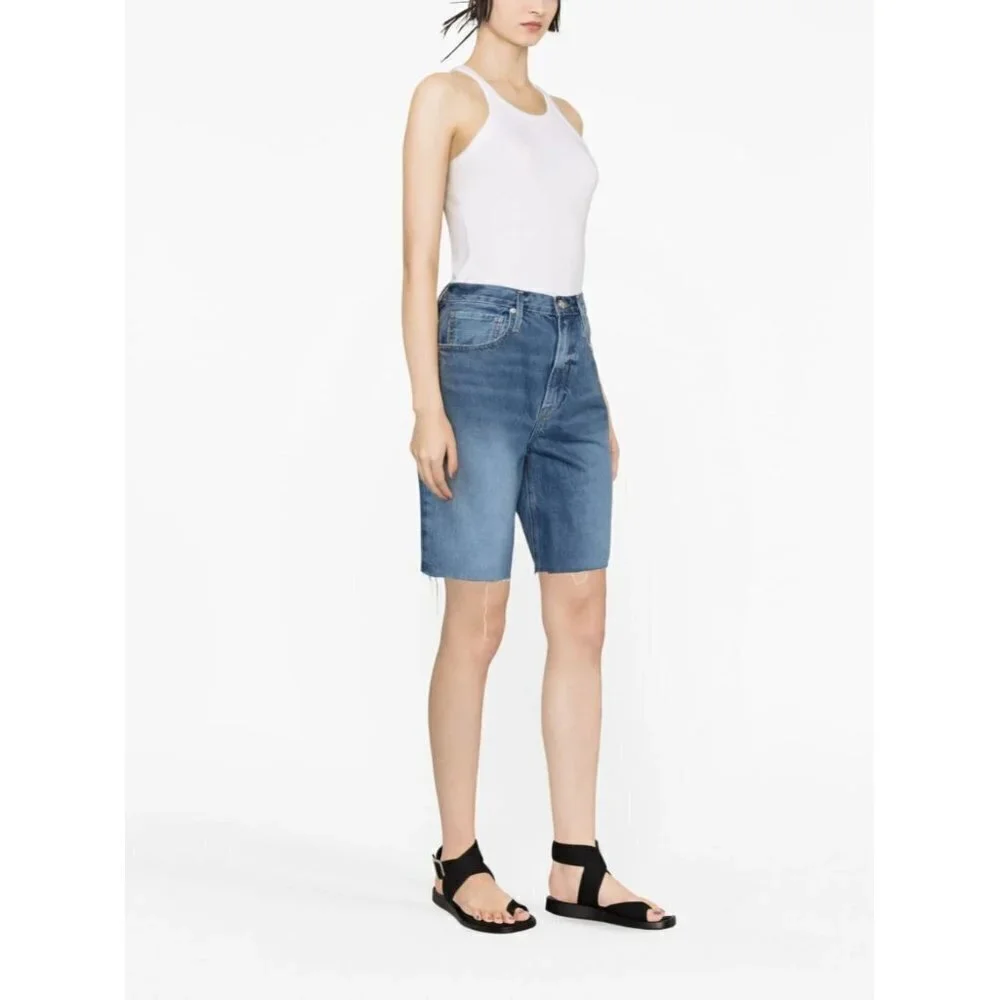 FRAME Frayed-Edge Denim Shorts Size 25 Waist (in) - NWT